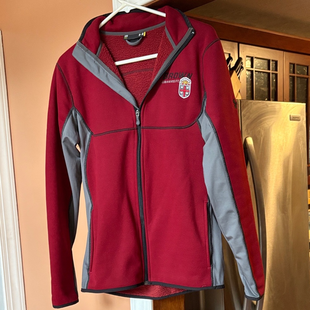 Under Armour Mens Maroon and Gray Jacket. Brown University